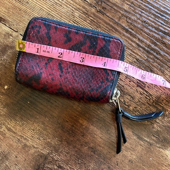 ALLSAINTS Nantes Leather Cardholder Red Snakeskin Leather - Picture 5 of 9